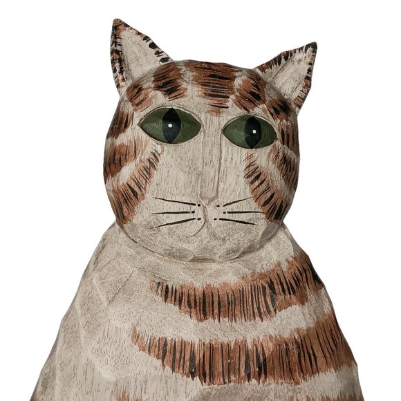 Boyds Collection Wood Carved Calico Cat signed J. Dudley - Picture 4 of 10